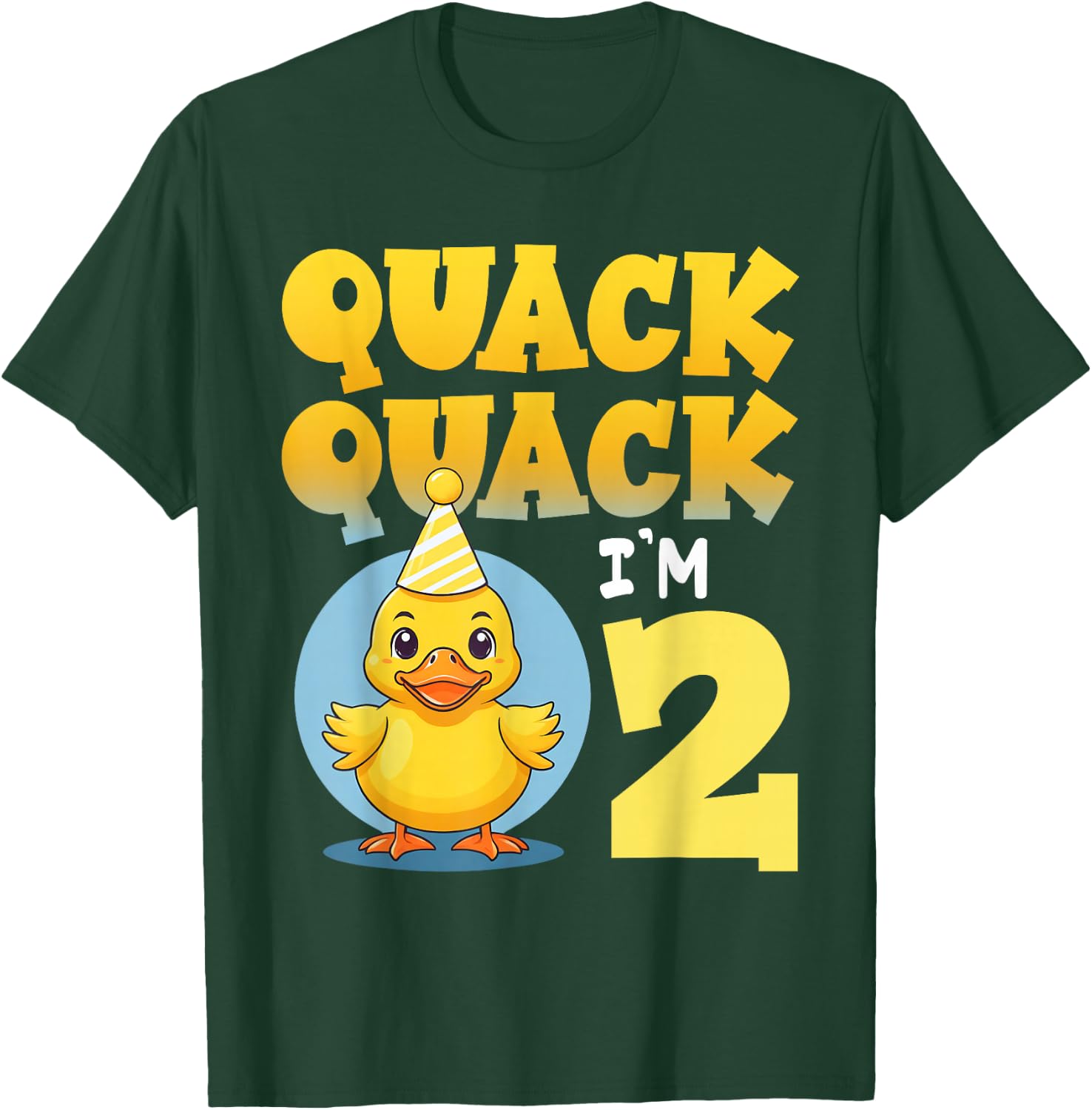 Quack Quack I'm 2 Year Old 2nd Birthday Duck Boys Girls Kids T-Shirt - T-Shirt | Forest