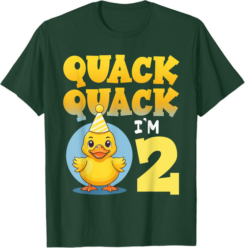 Quack Quack I'm 2 Year Old 2nd Birthday Duck Boys Girls Kids