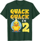 Quack Quack I'm 2 Year Old 2nd Birthday Duck Boys Girls Kids T-Shirt - T-Shirt | Forest