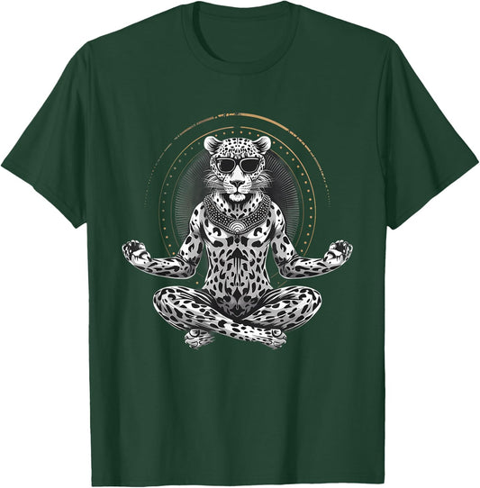 Cheetah Meditation Yoga Buddhist Zen Buddha Spirituality T-Shirt - T-Shirt | Forest