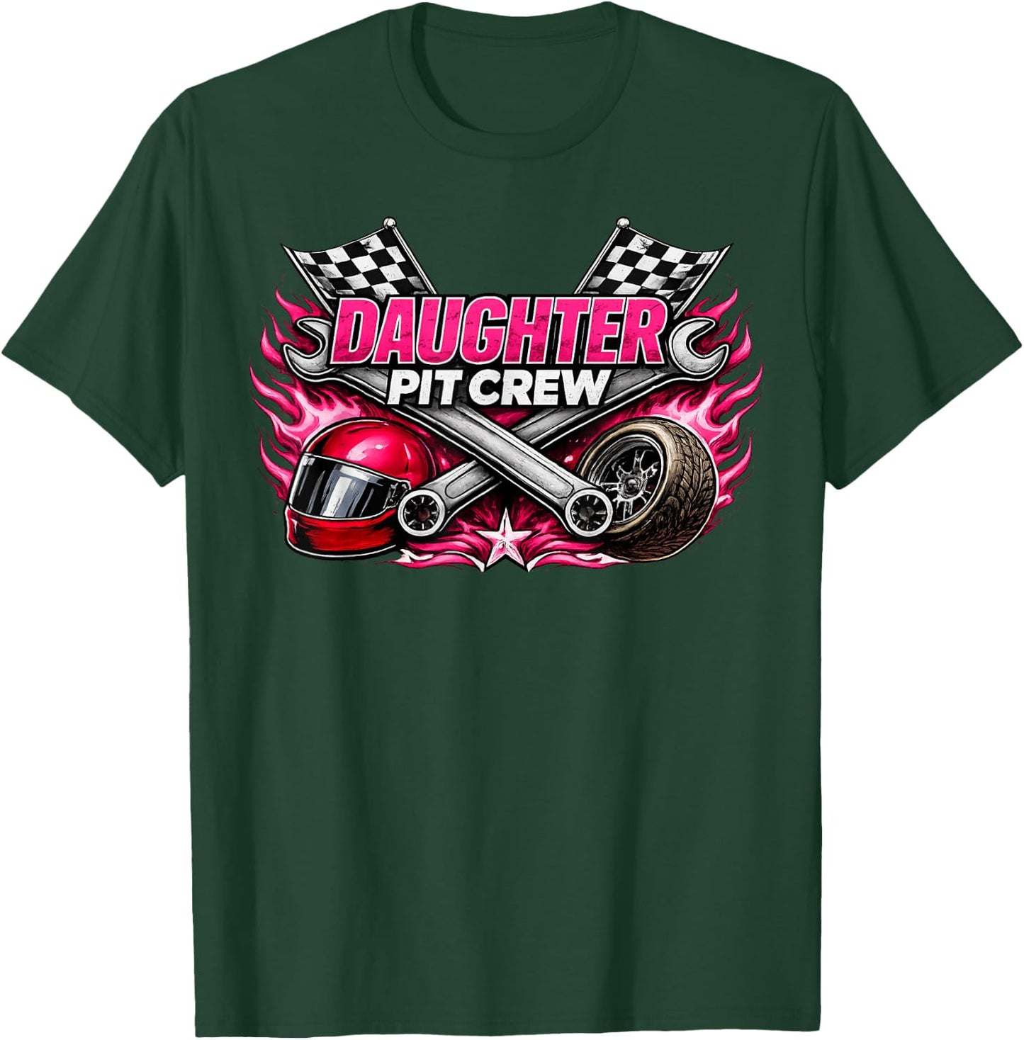 Daughter Pit Crew Cute Sibling Car Racing Lover Birthday T-Shirt - T-Shirt | Forest