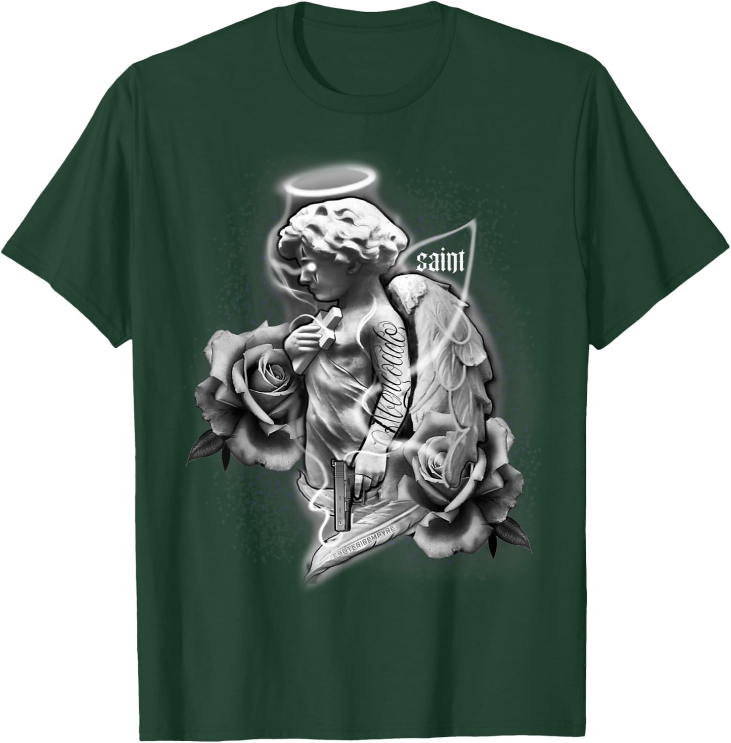 Angel x Saint x Roses Tattoo T-Shirt - T-Shirt | Forest