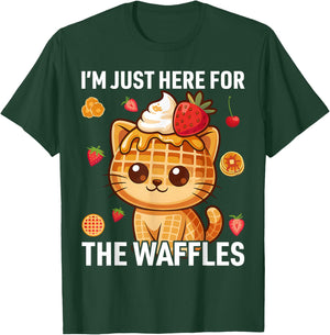 I’m Just Here for The Waffles Cute Cat Food Lover T-Shirt - T-Shirt | Forest