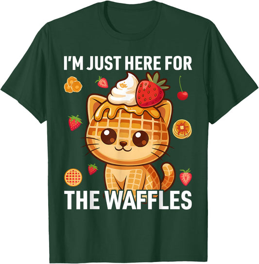 I’m Just Here for The Waffles Cute Cat Food Lover T-Shirt - T-Shirt | Forest