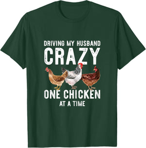 One Chicken At A Time Shirt Funny Chicken Lady Wife Mom T-Shirt - T-Shirt | Forest