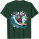Viking On Surfboard | Odin Surfing T-Shirt - T-Shirt | Forest