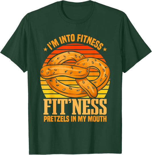 Fitness Pretzels In My Mouth | Funny Pretzel Day T-Shirt - T-Shirt | Forest