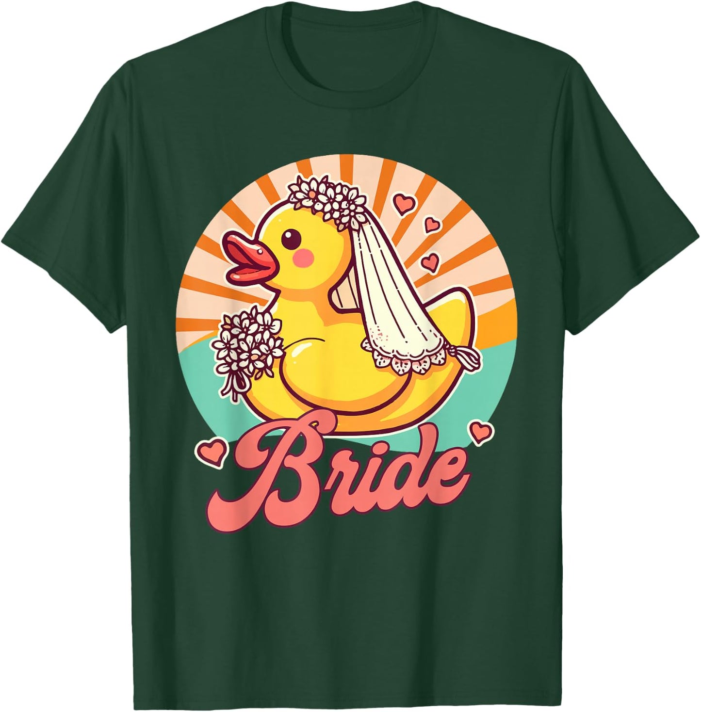 Bride To Be Bridal Wedding Bachelorette Rubber Duck Bride T-Shirt - T-Shirt | Forest