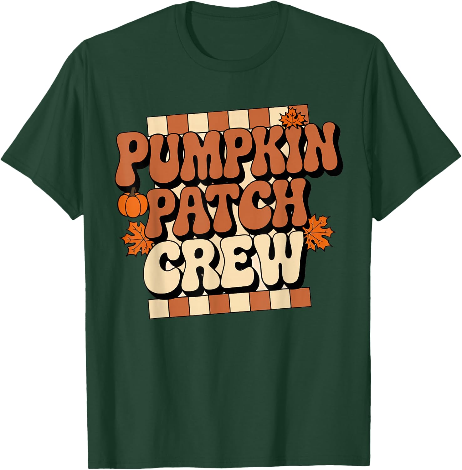 Pumpkin Patch Crew Toddler Boy Groovy Girl Retro Halloween T-Shirt - T-Shirt | Forest