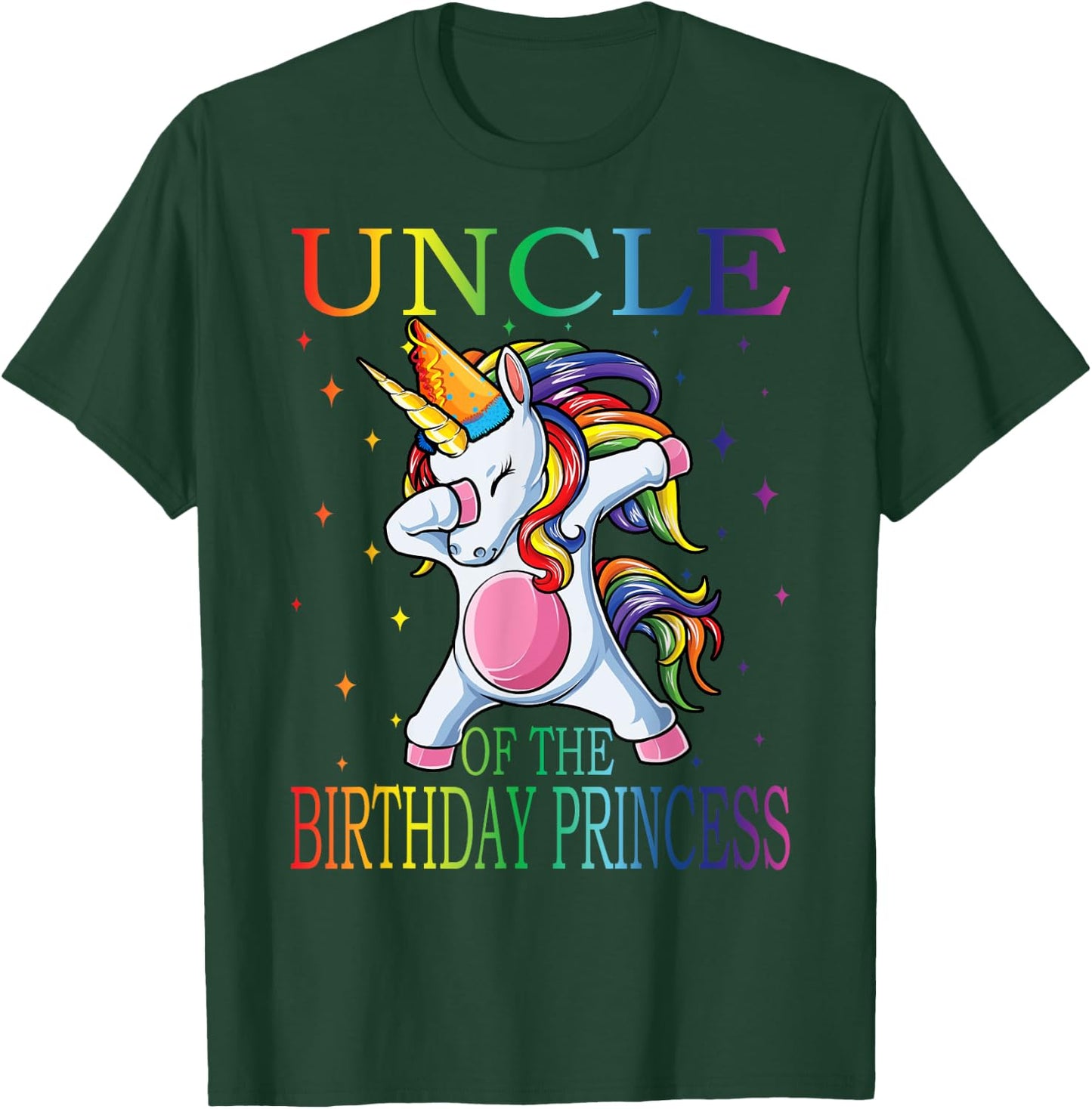 Uncle Of The Birthday Princess Unicorn T-Shirt - T-Shirt | Forest