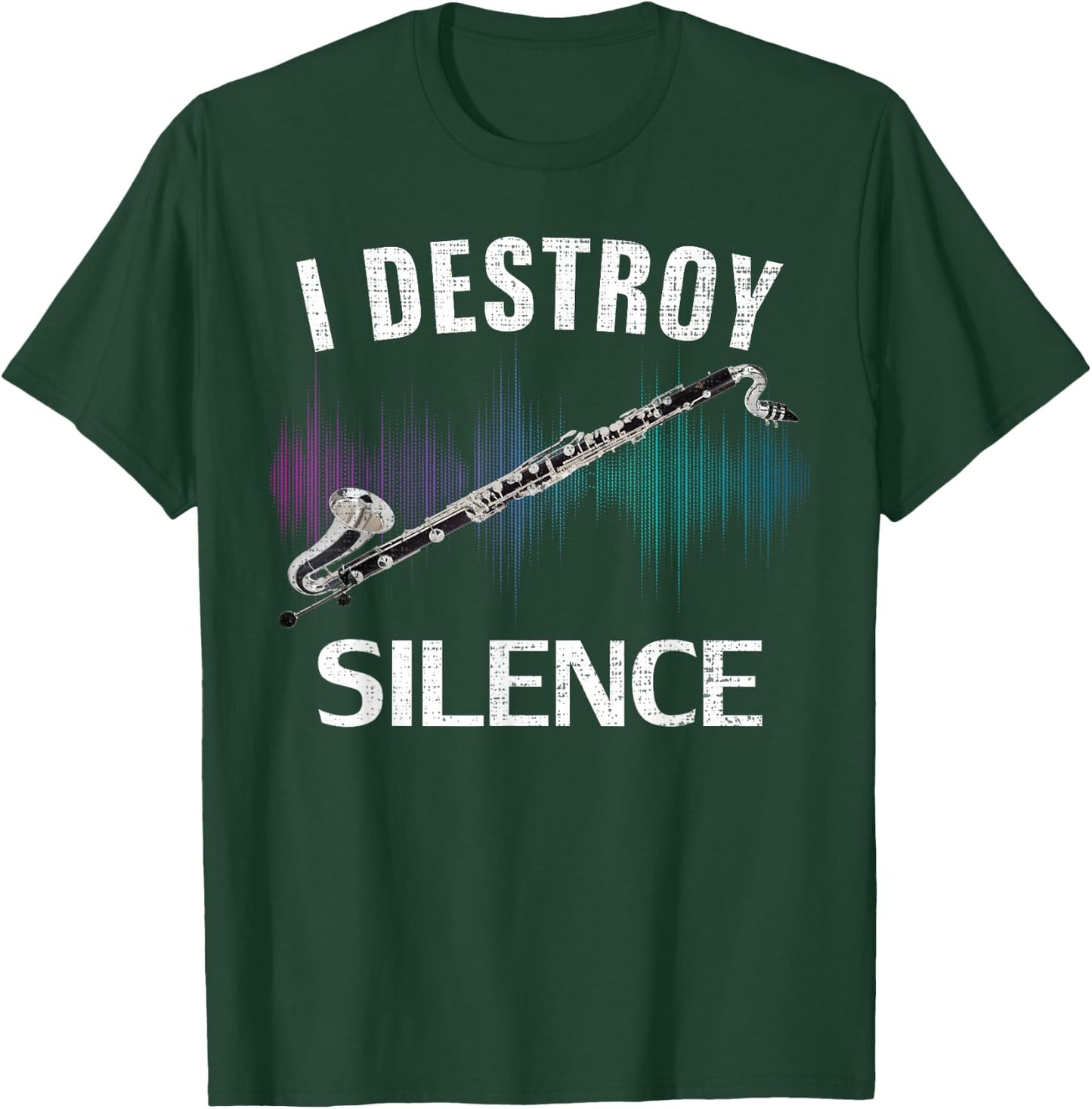 Vintage I Destroy Silence Bass Clarinet Funny Orchestra Gift T-Shirt - T-Shirt | Forest