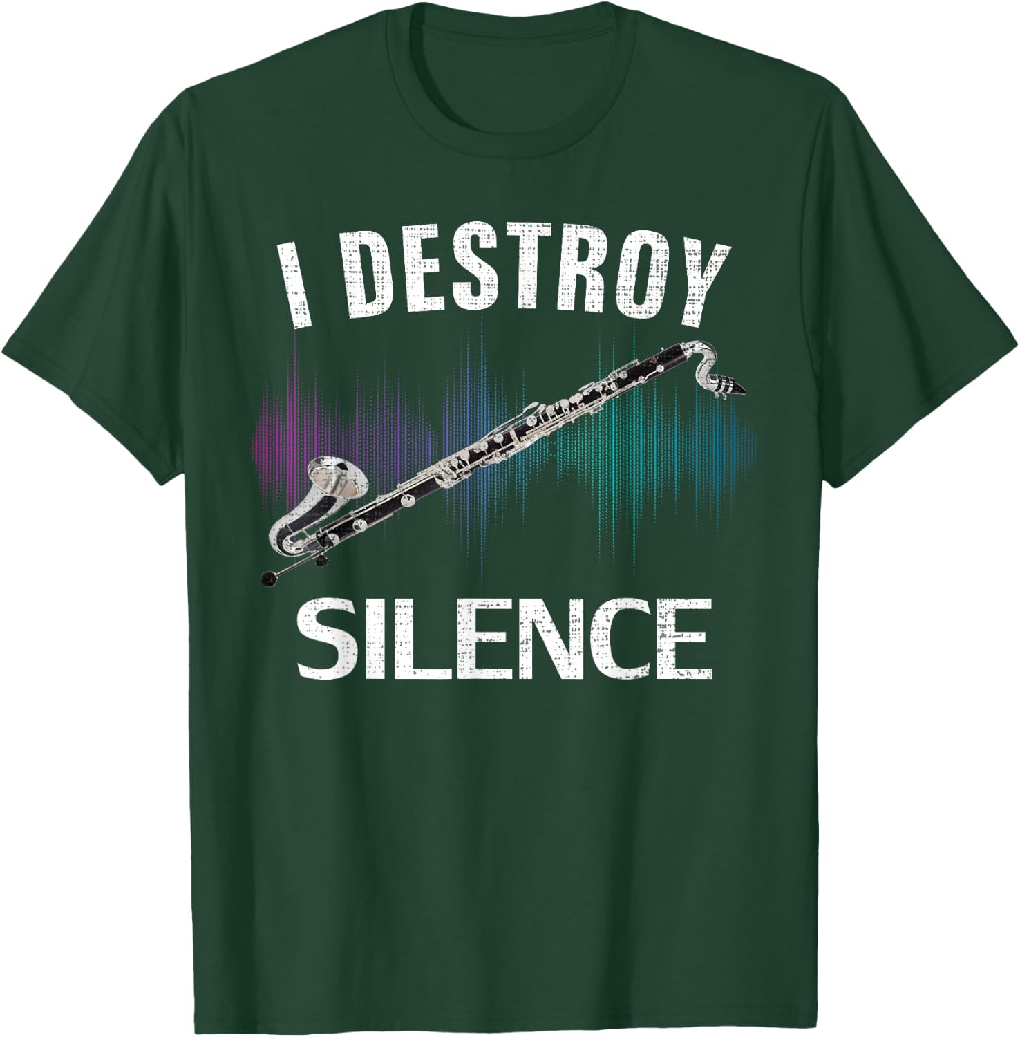 Vintage I Destroy Silence Bass Clarinet Funny Orchestra Gift T-Shirt - T-Shirt | Forest