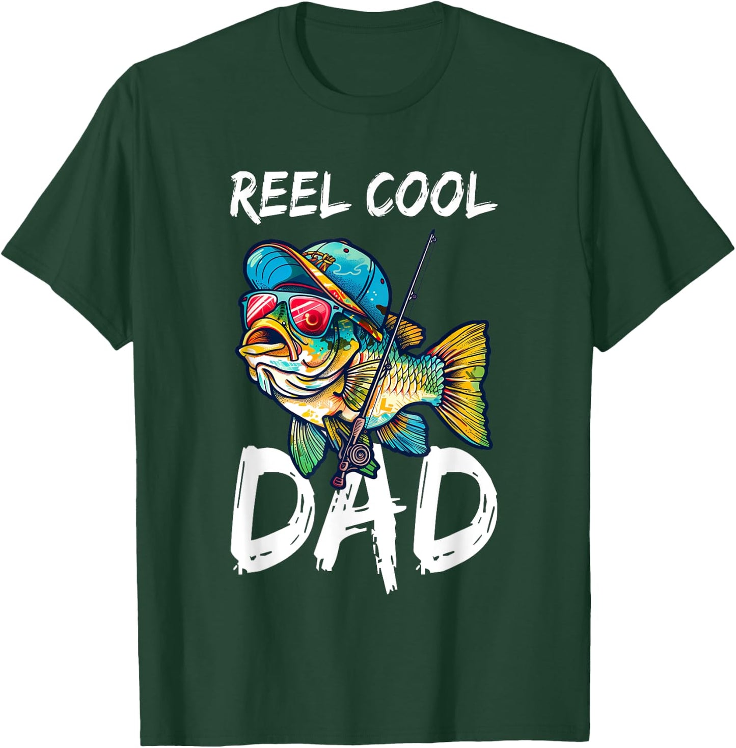Reel Cool Dad Shirt Men Fisherman Fathers Day T-Shirt - T-Shirt | Forest