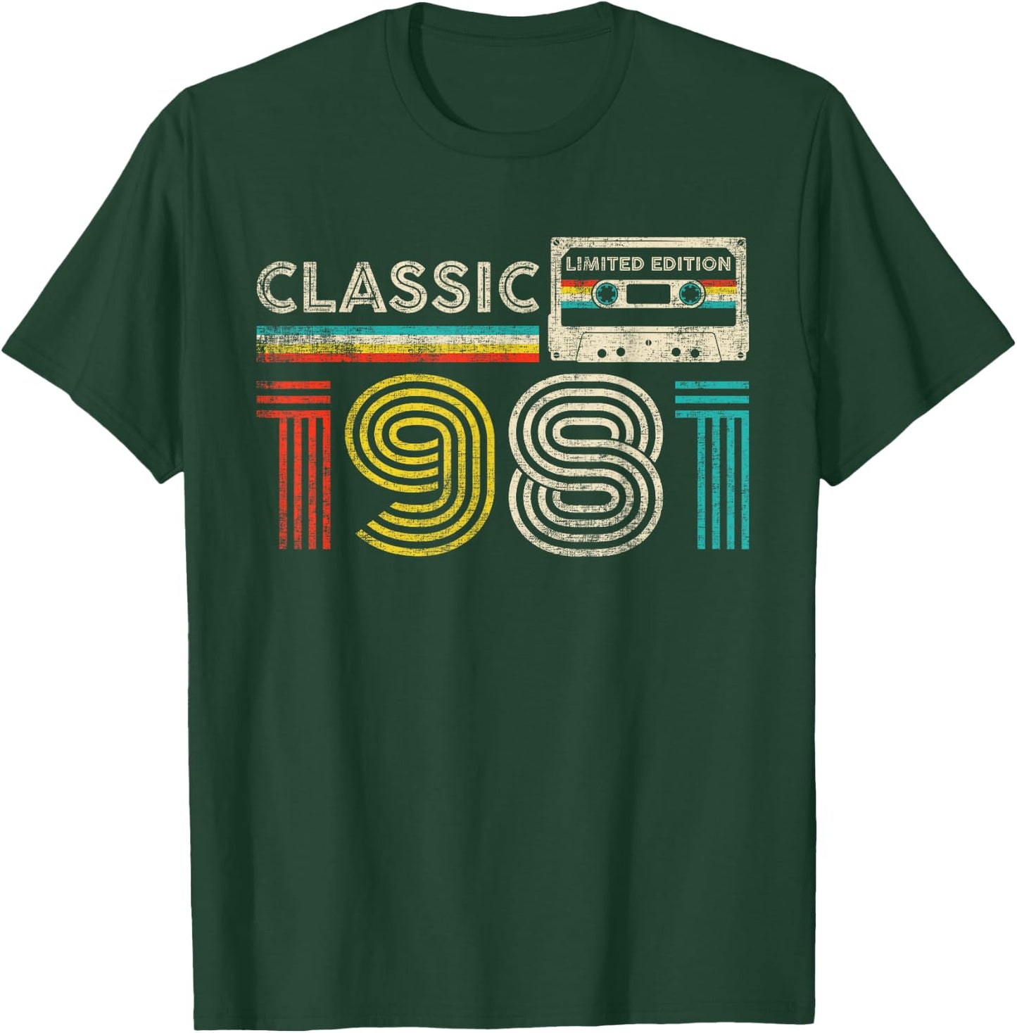 Classic 1981 Vintage 1981 Cassette Tape Men Women Birthday T-Shirt - T-Shirt | Forest