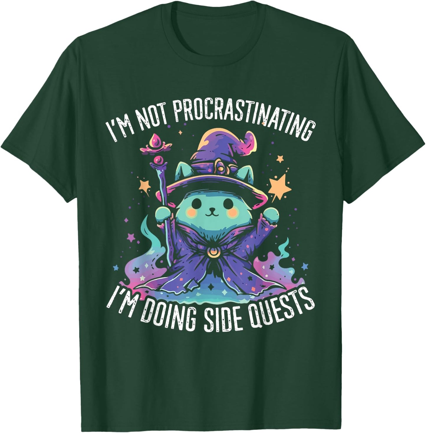 Side Quests Procrastinator MMORPG MMO RPG Video Game T-Shirt - T-Shirt | Forest