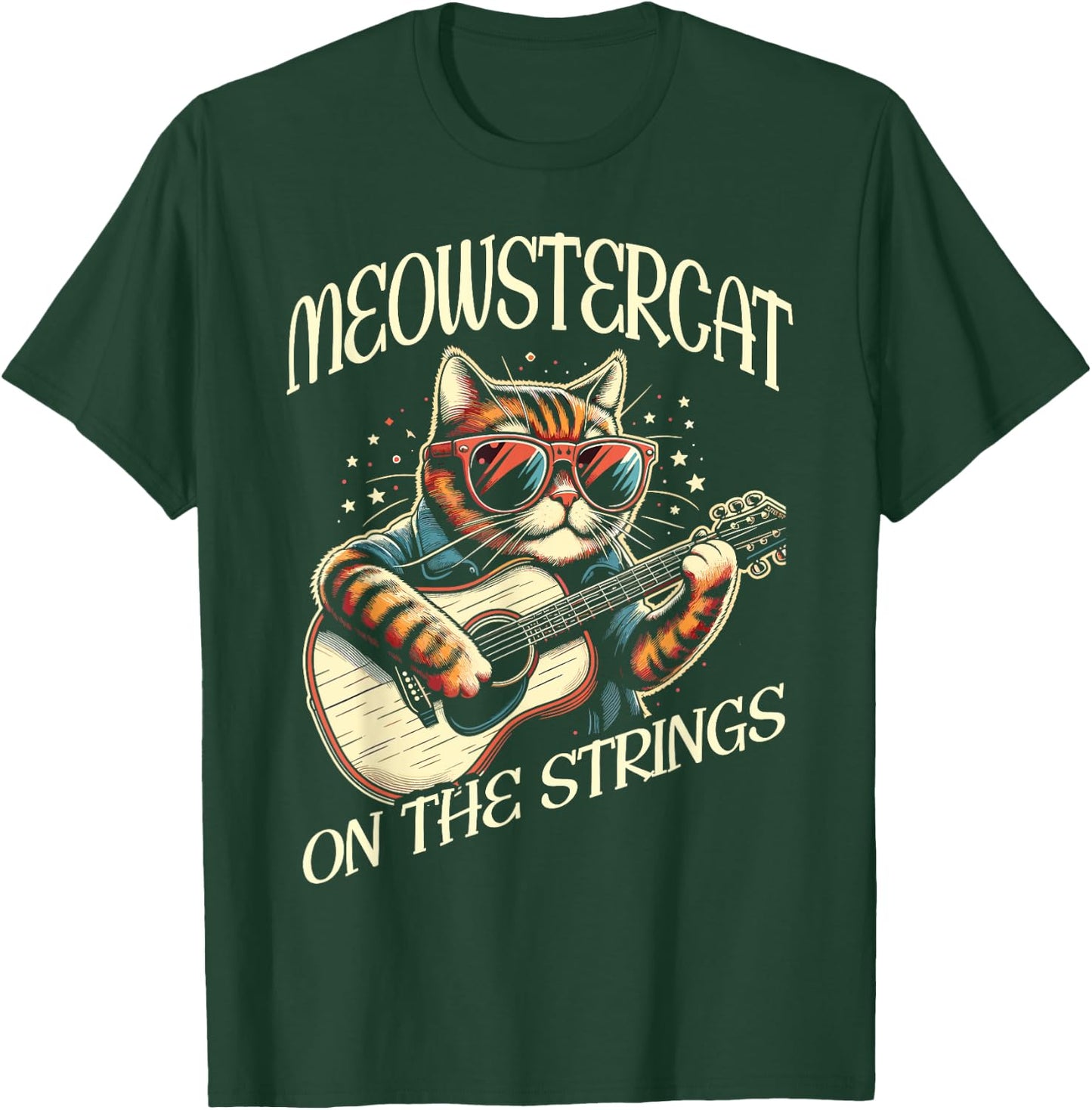 Funny Cat Playing Guitar T-Shirt - T-Shirt | Forest