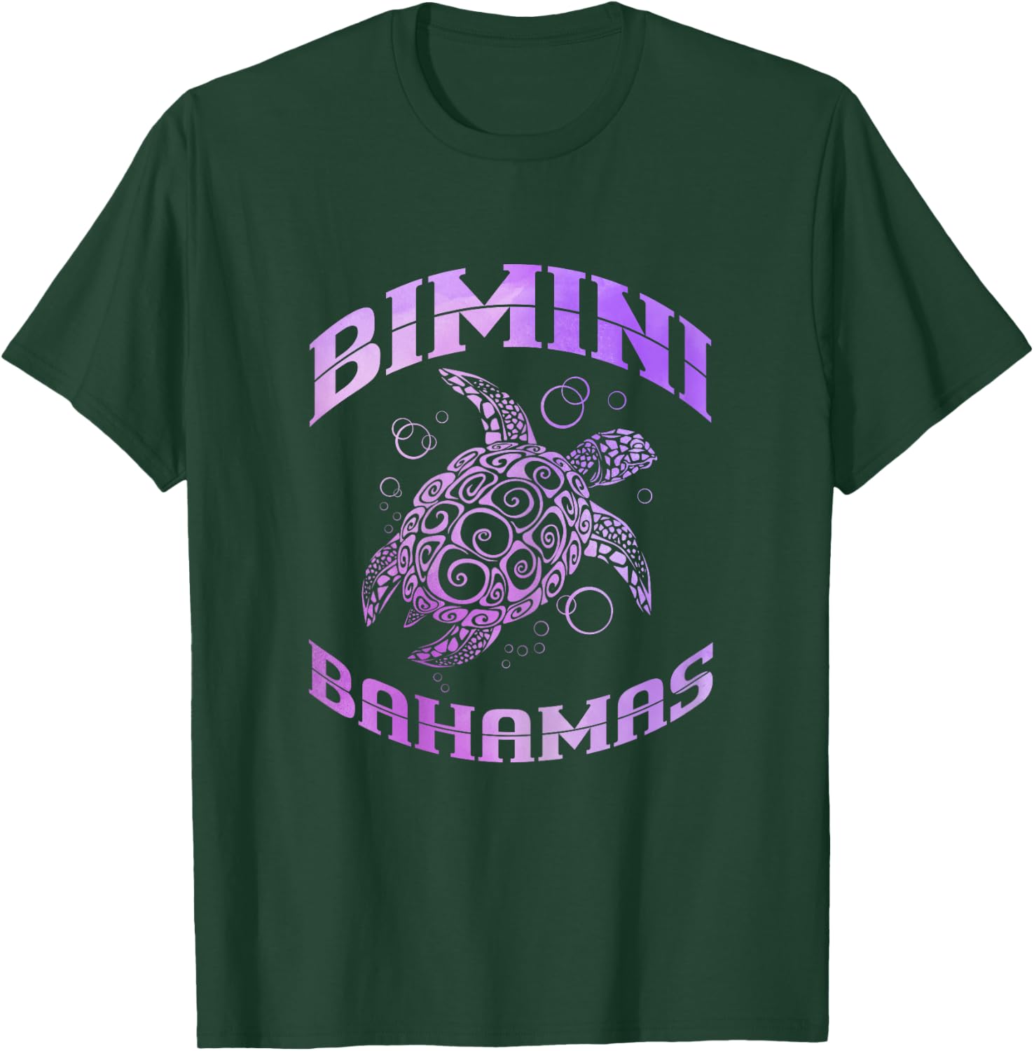 Bimini Bahamas Sea Turtle Beach Vacation Summer T-Shirt - T-Shirt | Forest