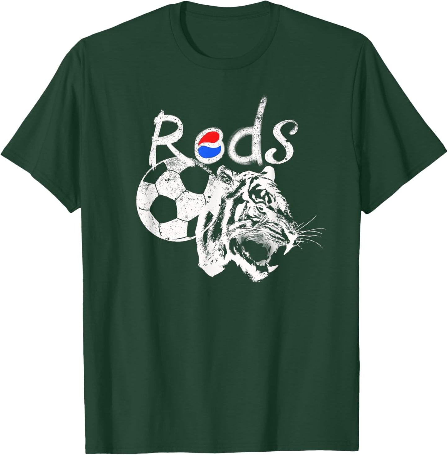 Korean Soccer red with Tiger and Korean Flag T-Shirt - T-Shirt | Forest