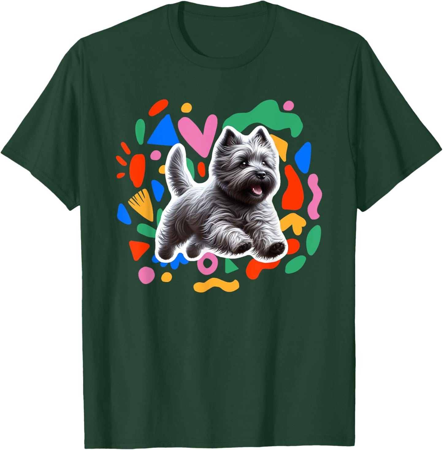 Cairn Terrier Colorful Design Dog T-Shirt - T-Shirt | Forest
