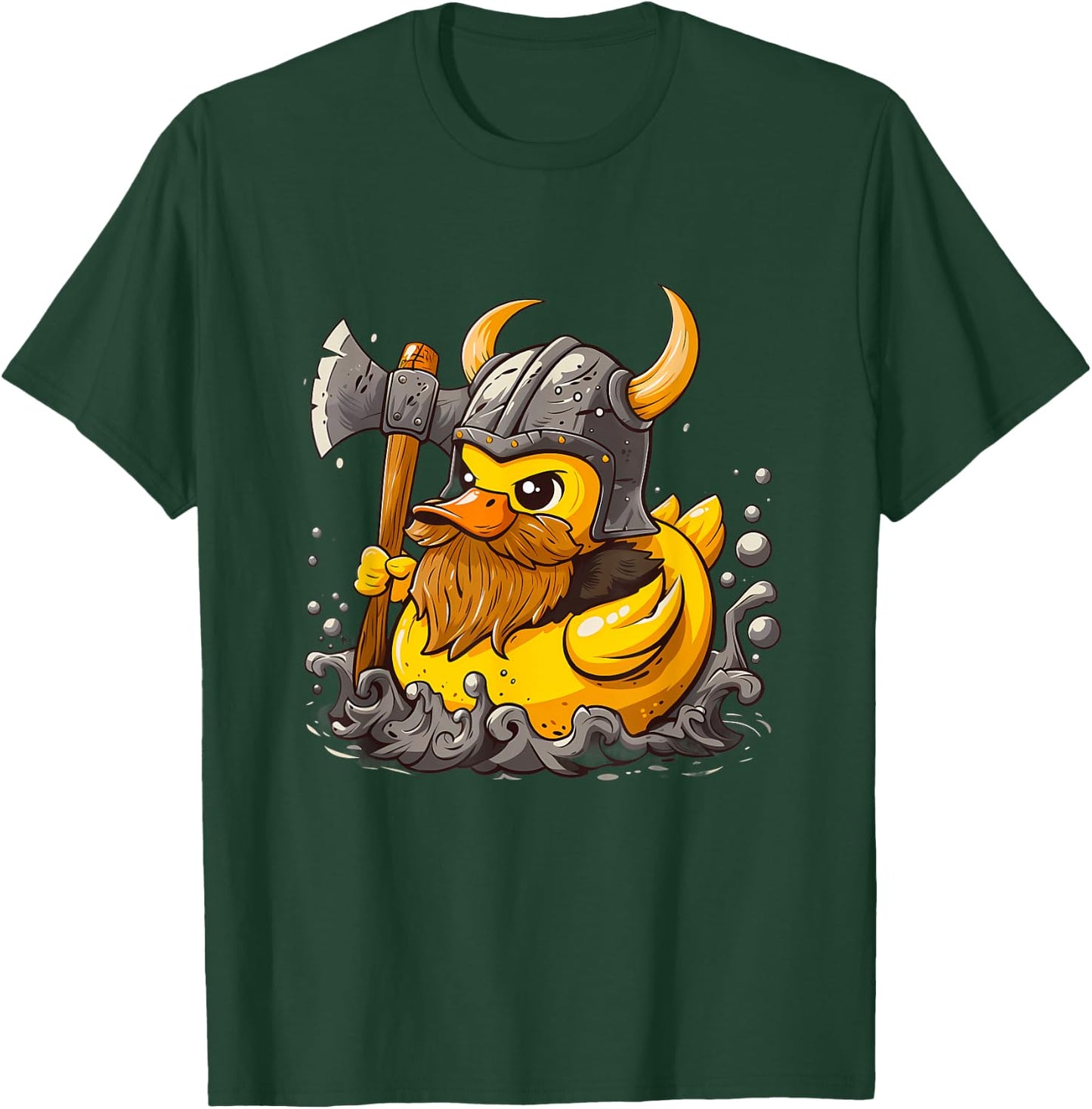 Rubber Duck Viking Duck Viking Helmet Rubber Duckling T-Shirt - T-Shirt | Forest