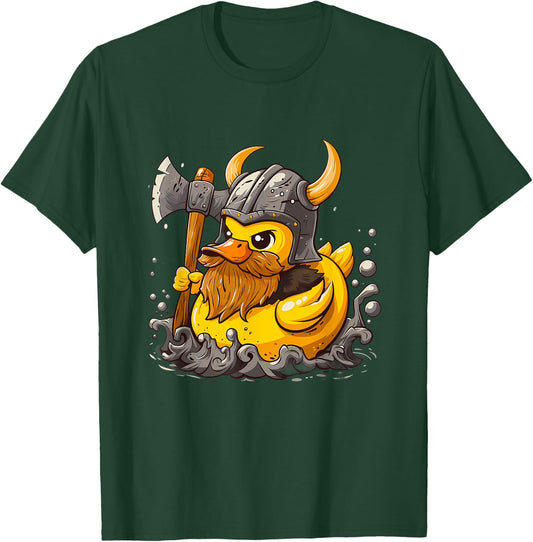 Rubber Duck Viking Duck Viking Helmet Rubber Duckling T-Shirt - T-Shirt | Forest