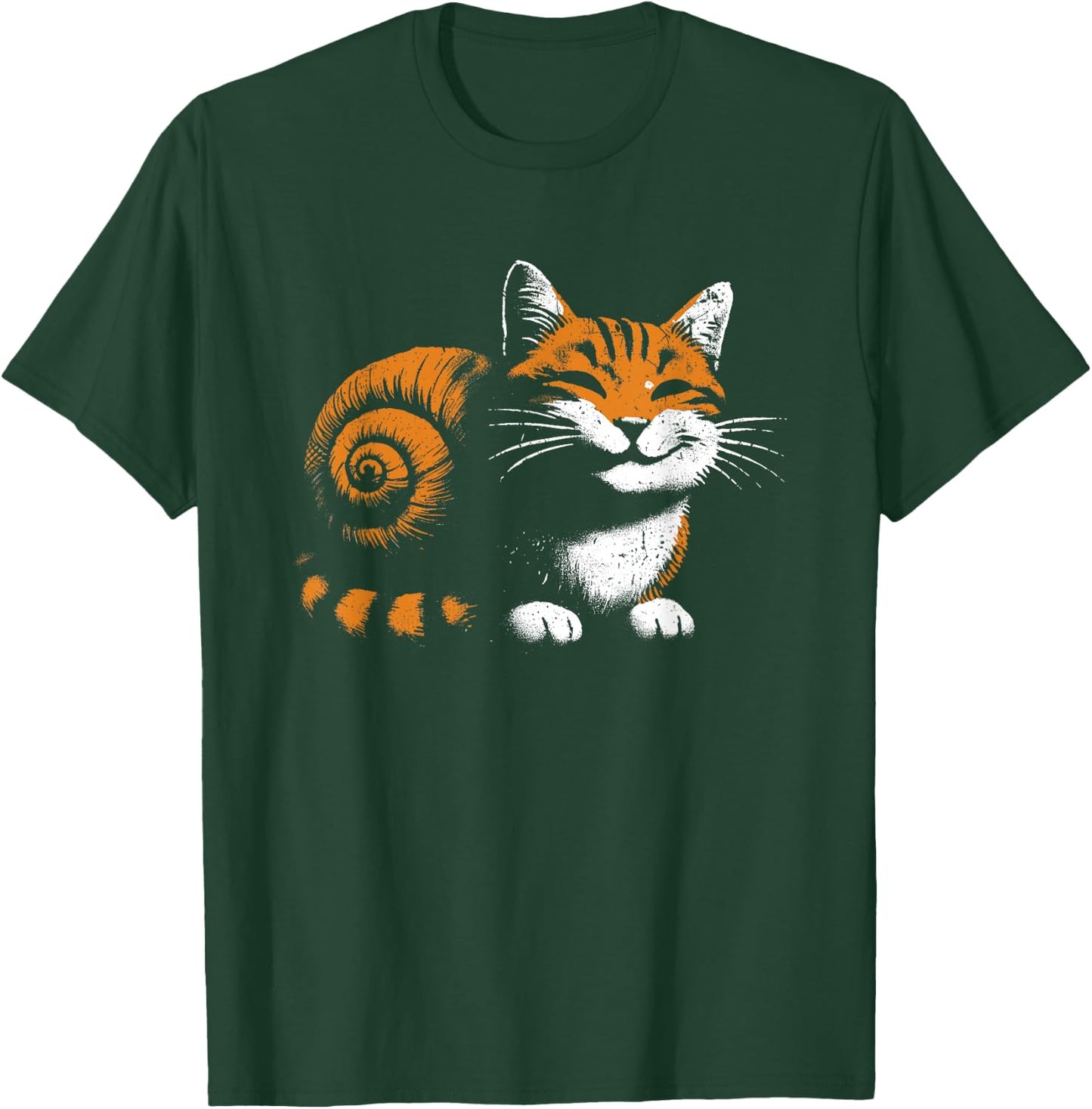 Cat Snail - Vintage Funny Graphic 2 in 1 Cat Snail Lover T-Shirt - T-Shirt | Forest