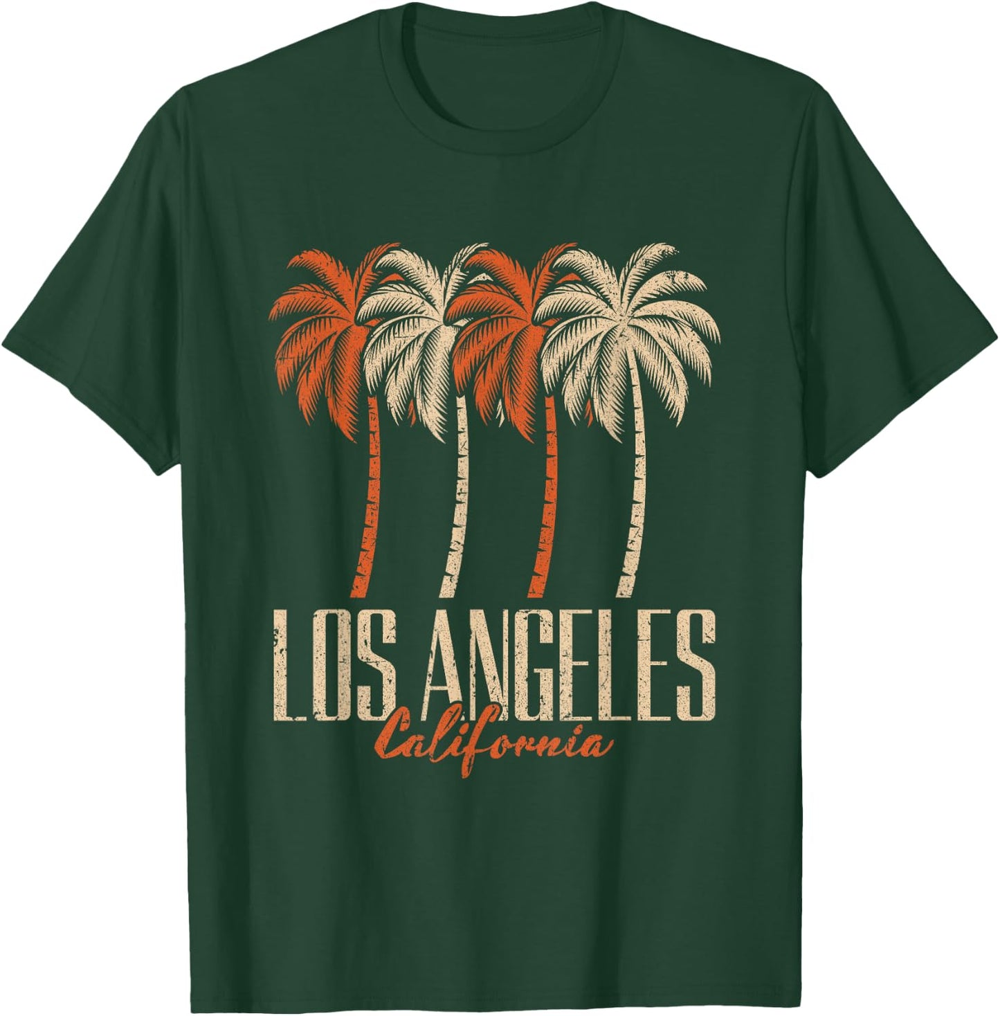 Vintage Los Angeles California Palm Trees Retro LA Graphic T-Shirt - T-Shirt | Forest