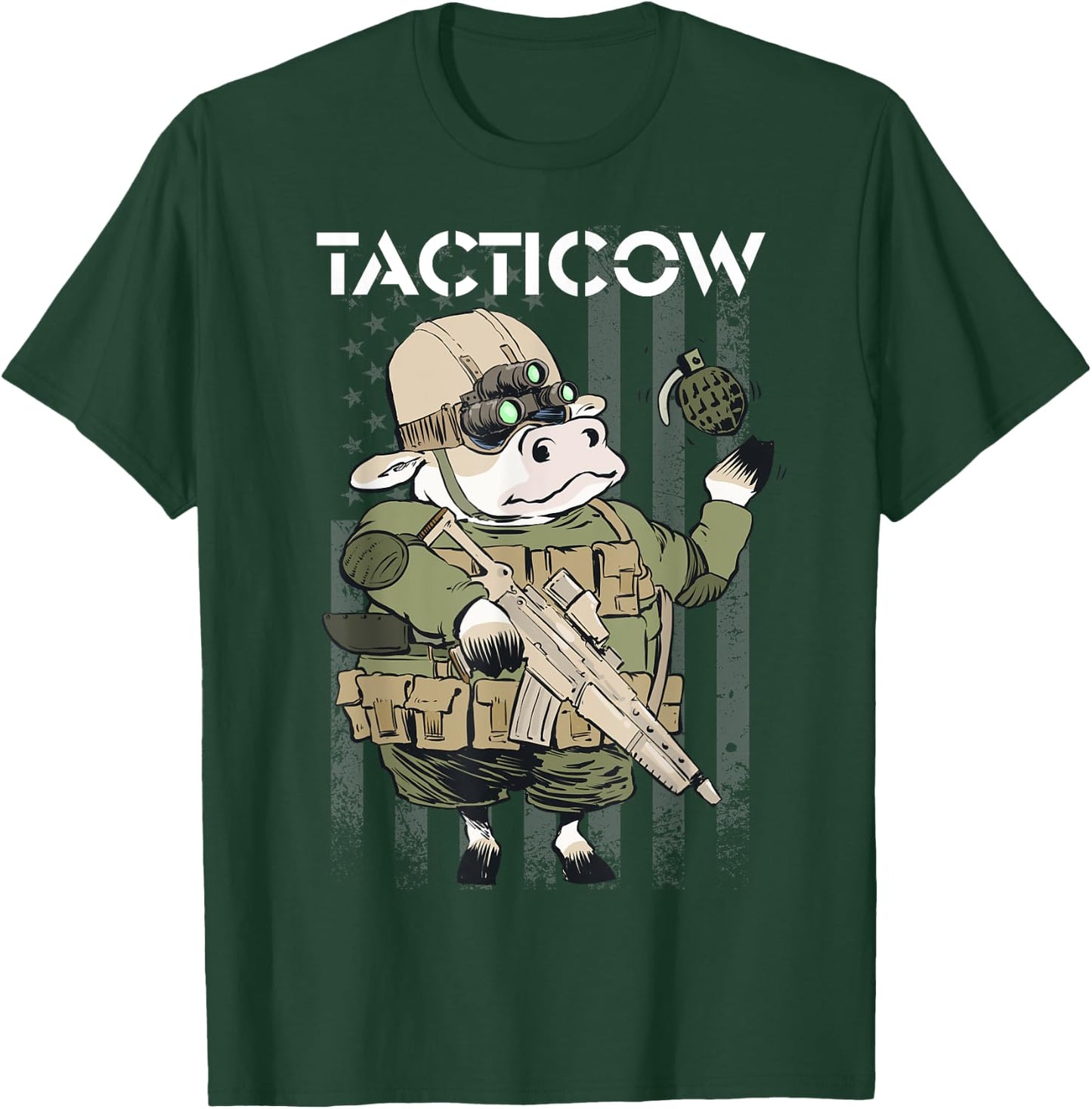 Funny Cow Farmer tactical dairy tactical men's women's T-Shirt - T-Shirt | Forest