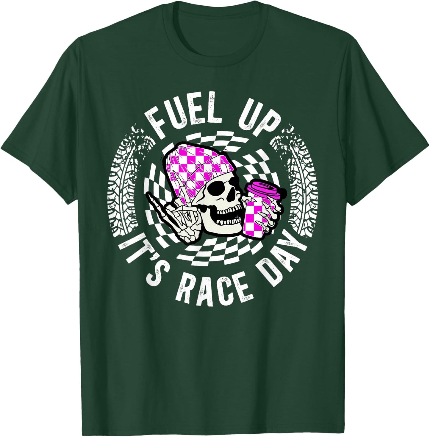 It's Race Day Racing Mom of A Racer Mother Racing Mama T-Shirt - T-Shirt | Forest