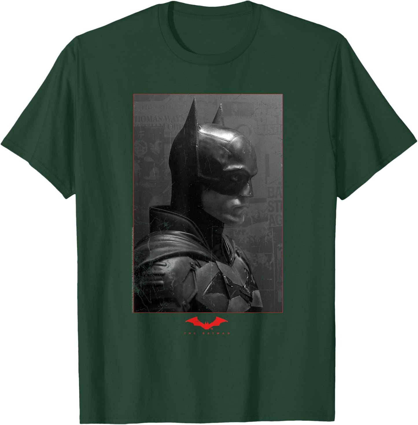 The Batman Worn Portrait T-Shirt - T-Shirt | Forest