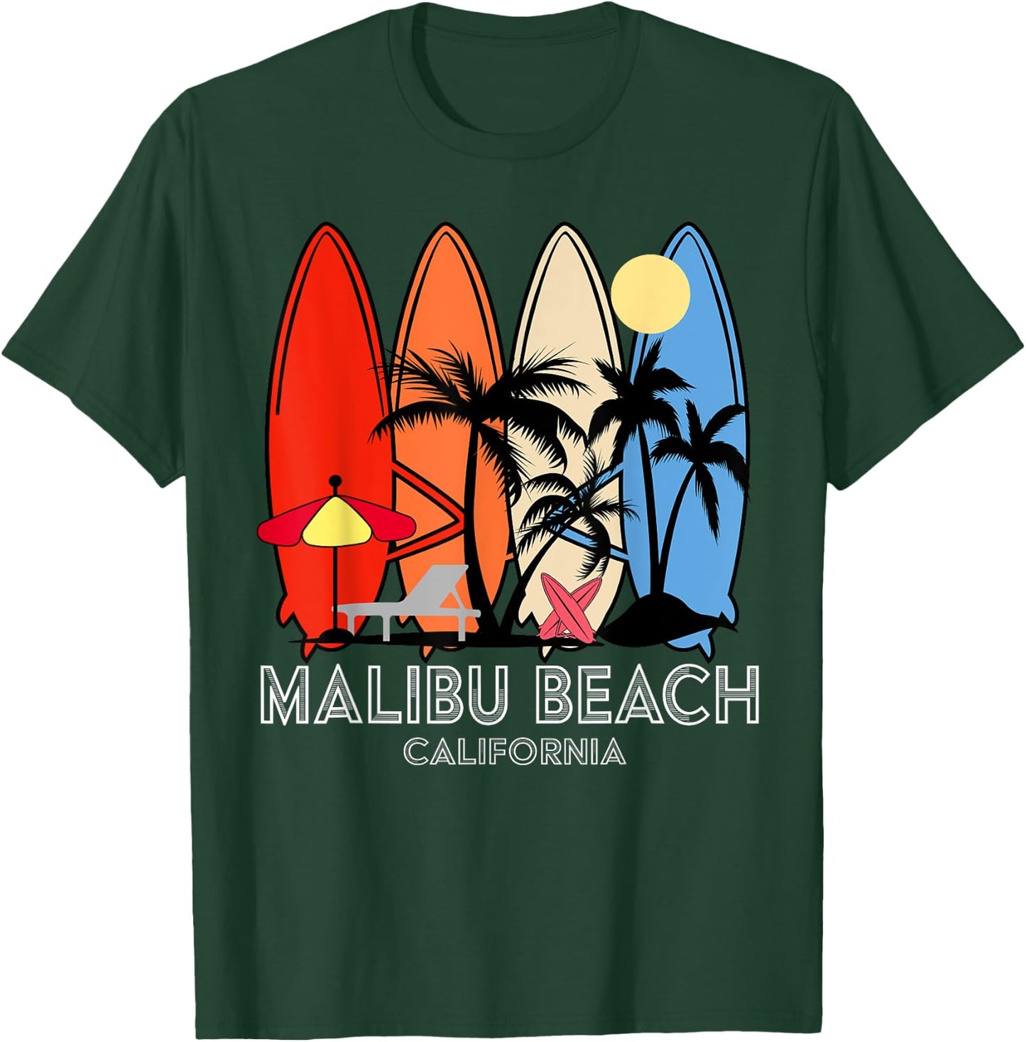 Malibu Beach California Retro Surfer Vintage Women Kids T-Shirt - T-Shirt | Forest