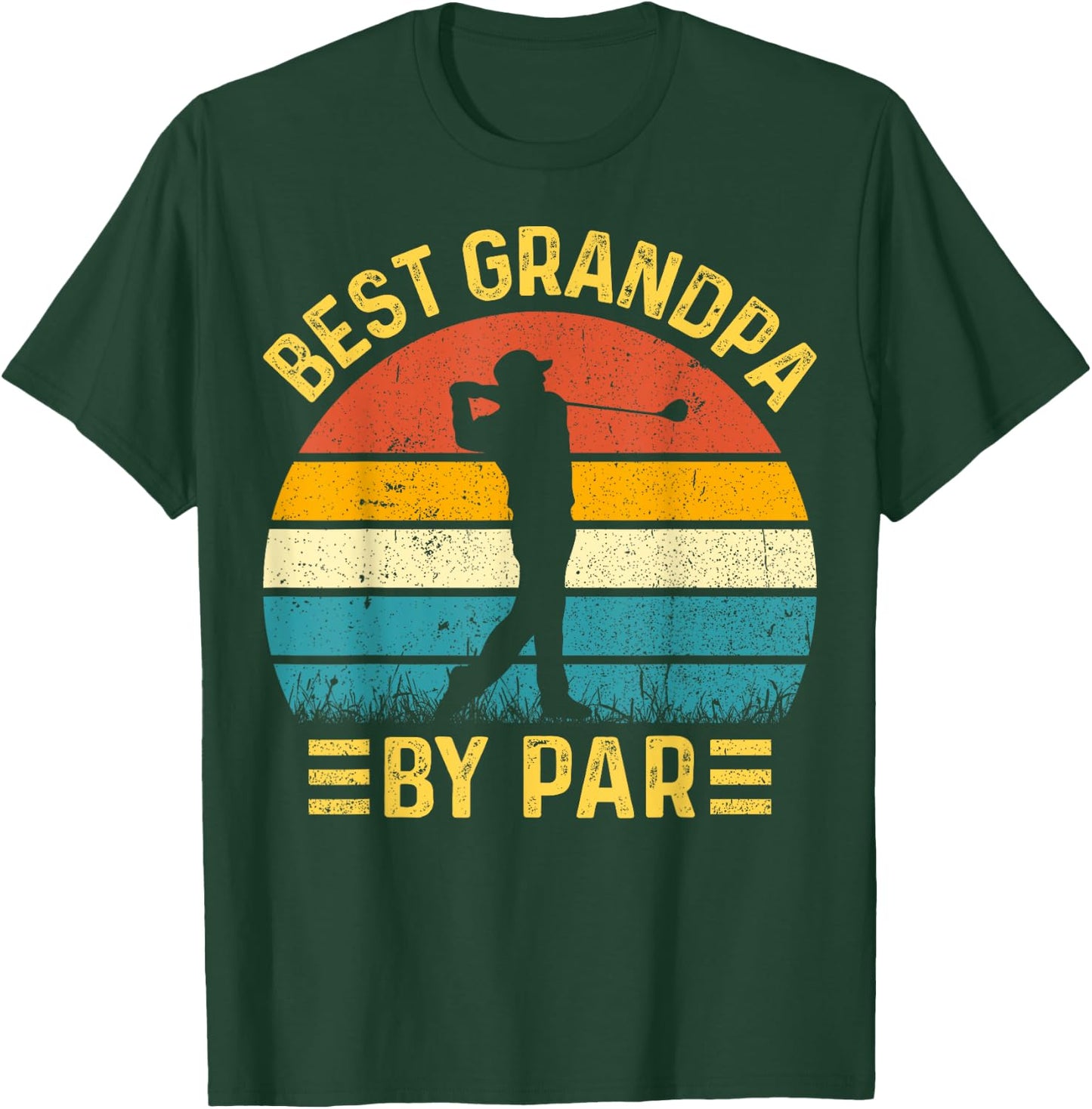 Best Grandpa By Par Father's Day Golfing Golf Grandpa T-Shirt - T-Shirt | Forest