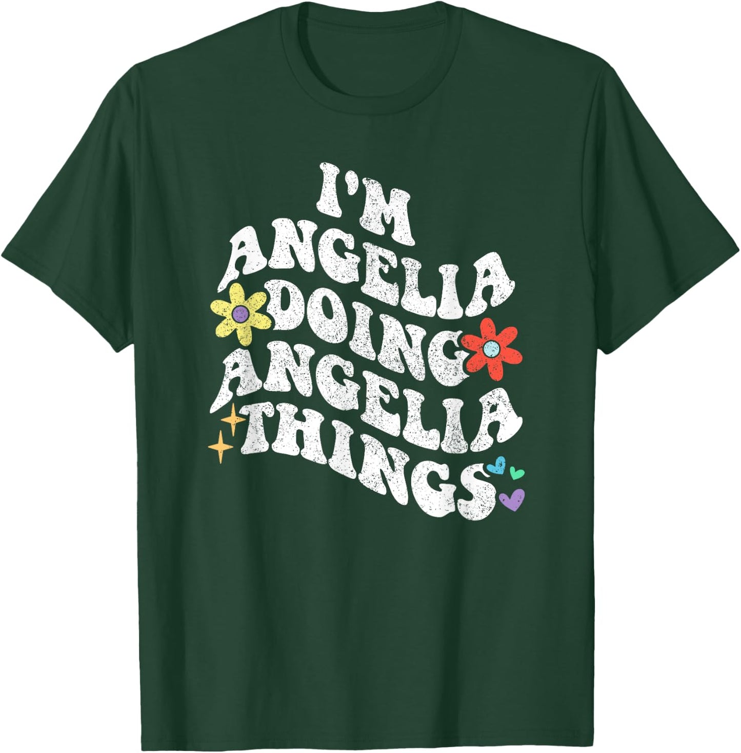 Retro Groovy Im ANGELIA Doing ANGELIA Things Funny Mother's T-Shirt - T-Shirt | Forest