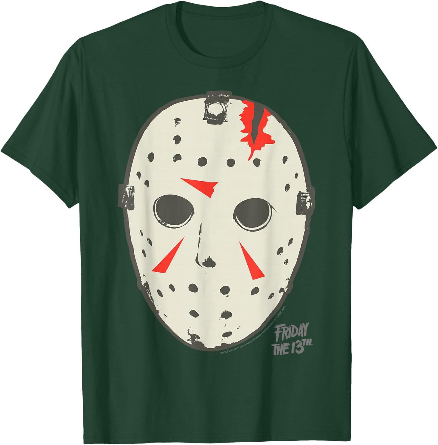 Friday The 13th Jason Damaged Mask T-Shirt - T-Shirt | Forest
