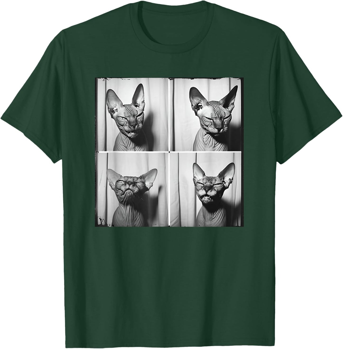 Funny Sphynx Cat Face Pet Photo Portrait Love Sphynx Cats Men Women Girls Kids T-Shirt - T-Shirt | Forest