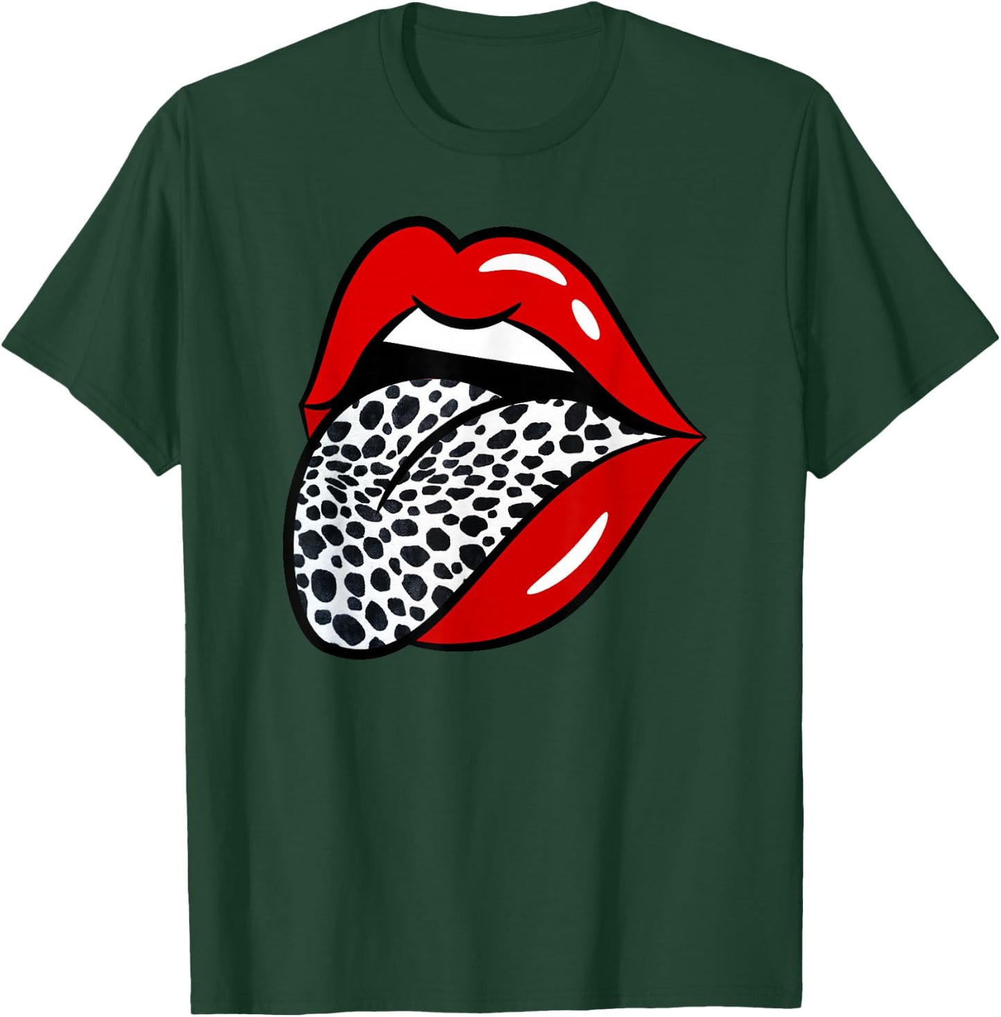 Red Lips Dalmatian Dog White Tongue Animal Pet Puppy T-Shirt - T-Shirt | Forest