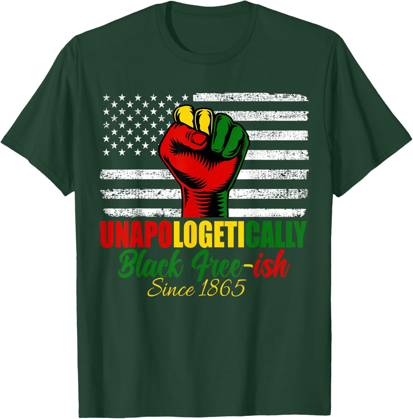 Juneteenth Unapologetically Black 1865 Black History Month T-Shirt - T-Shirt | Forest