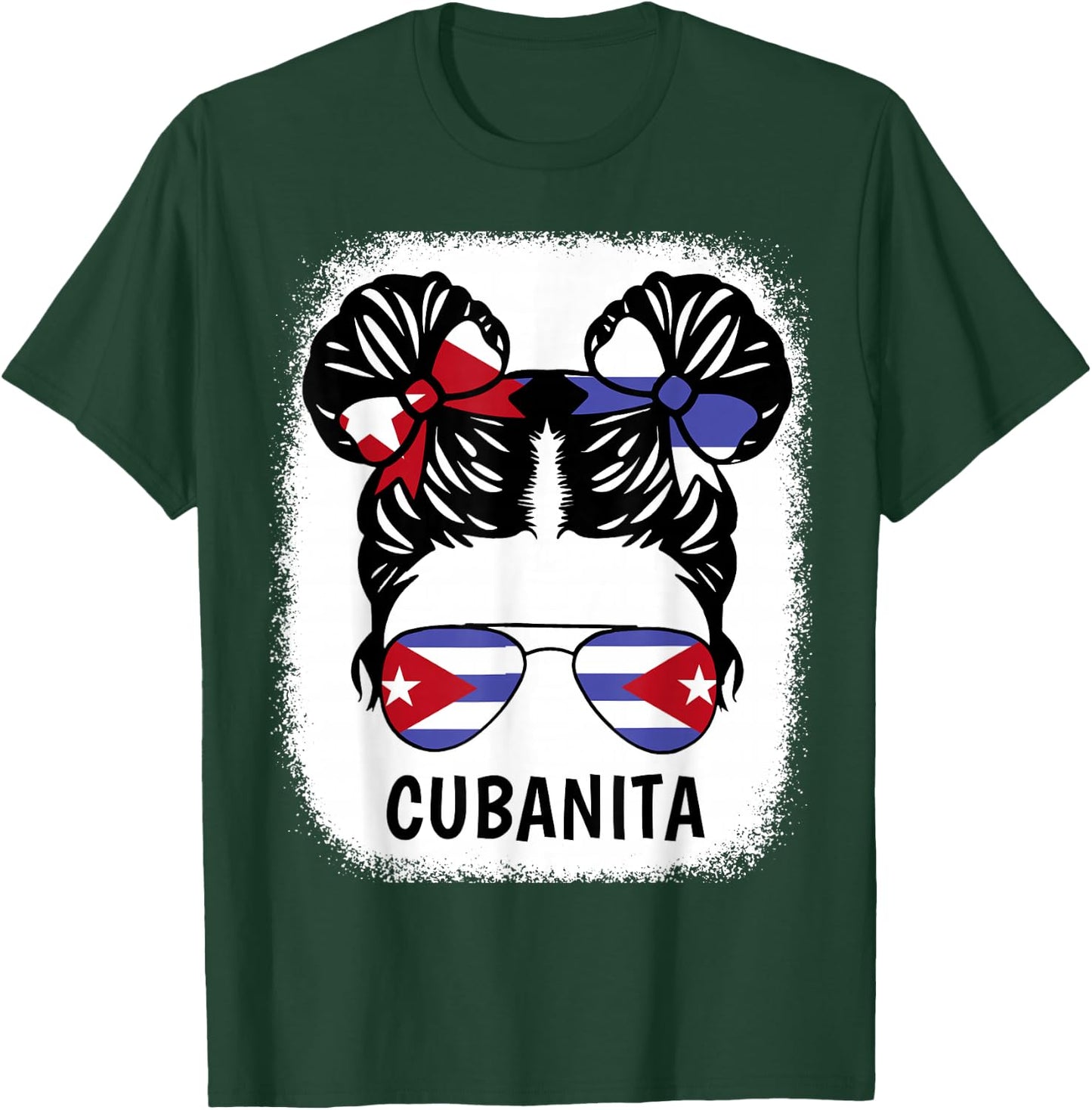 Cubanita Cuban Girl Cuba Flag Kids Women Hispanic Heritage T-Shirt - T-Shirt | Forest