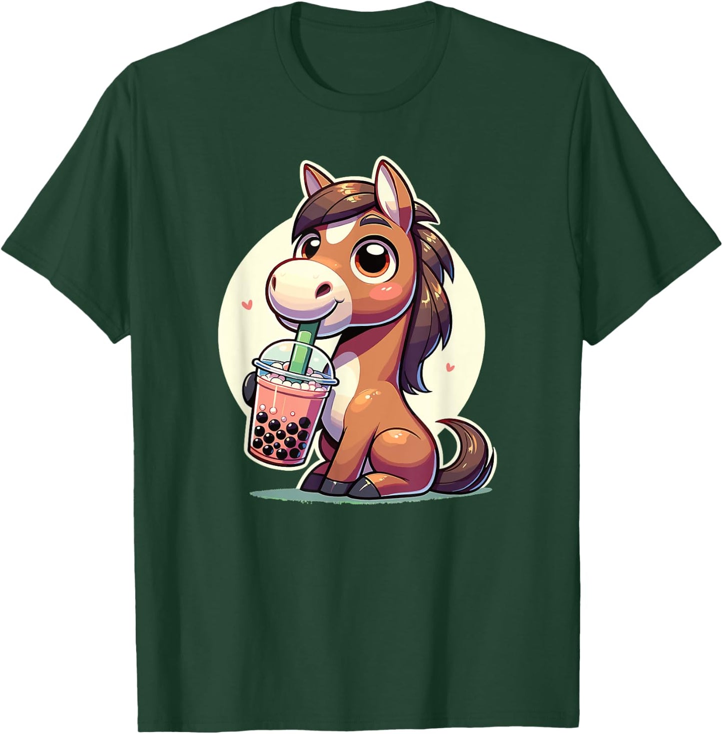 Kawaii Horses Bubble Tea Boba Horse T-Shirt - T-Shirt | Forest