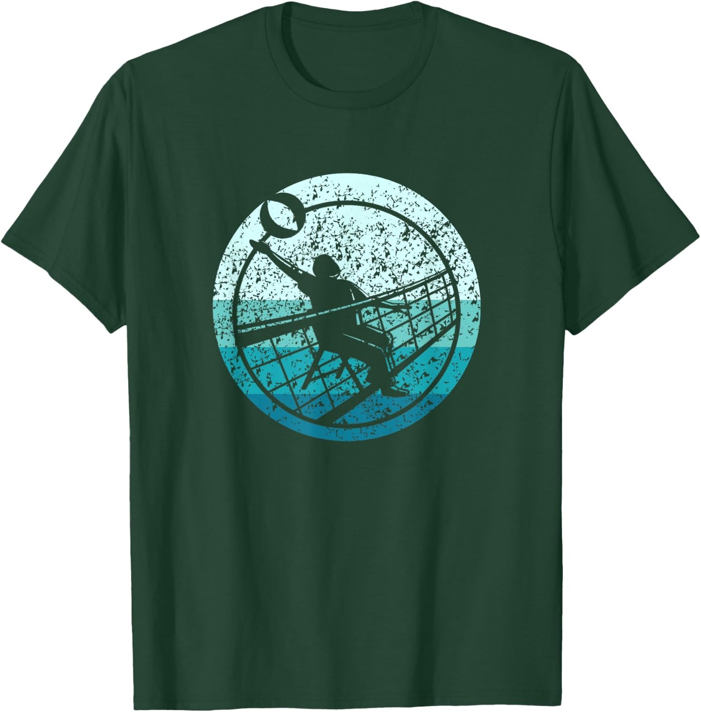 Retro Vintage Volleyballer Design Chair Volleyball T-Shirt - T-Shirt | Forest