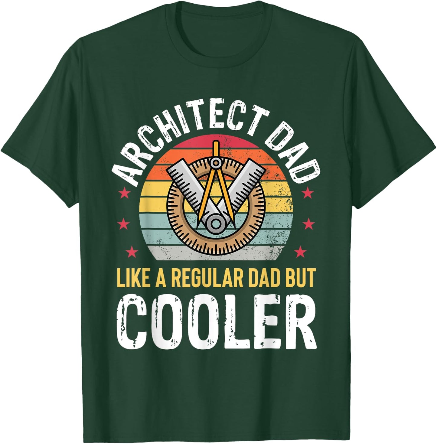 Architect Dad Architecture Engineer Father Retro Funny T-Shirt - T-Shirt | Forest