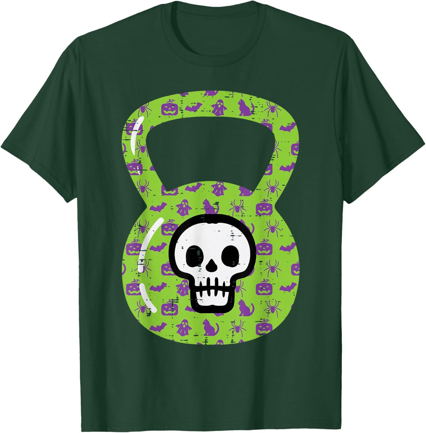 Halloween Gym Kettlebell Workout Exercise Costume Women Men T-Shirt - T-Shirt | Forest