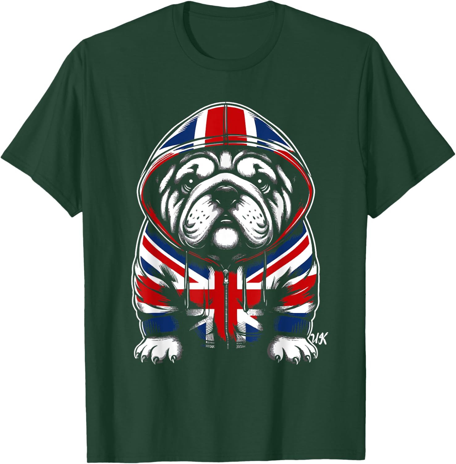 Bulldog UK British Flag England Women Kids T-Shirt - T-Shirt | Forest