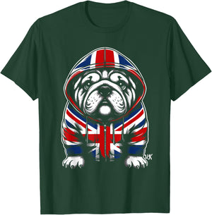 Bulldog UK British Flag England Women Kids T-Shirt - T-Shirt | Forest