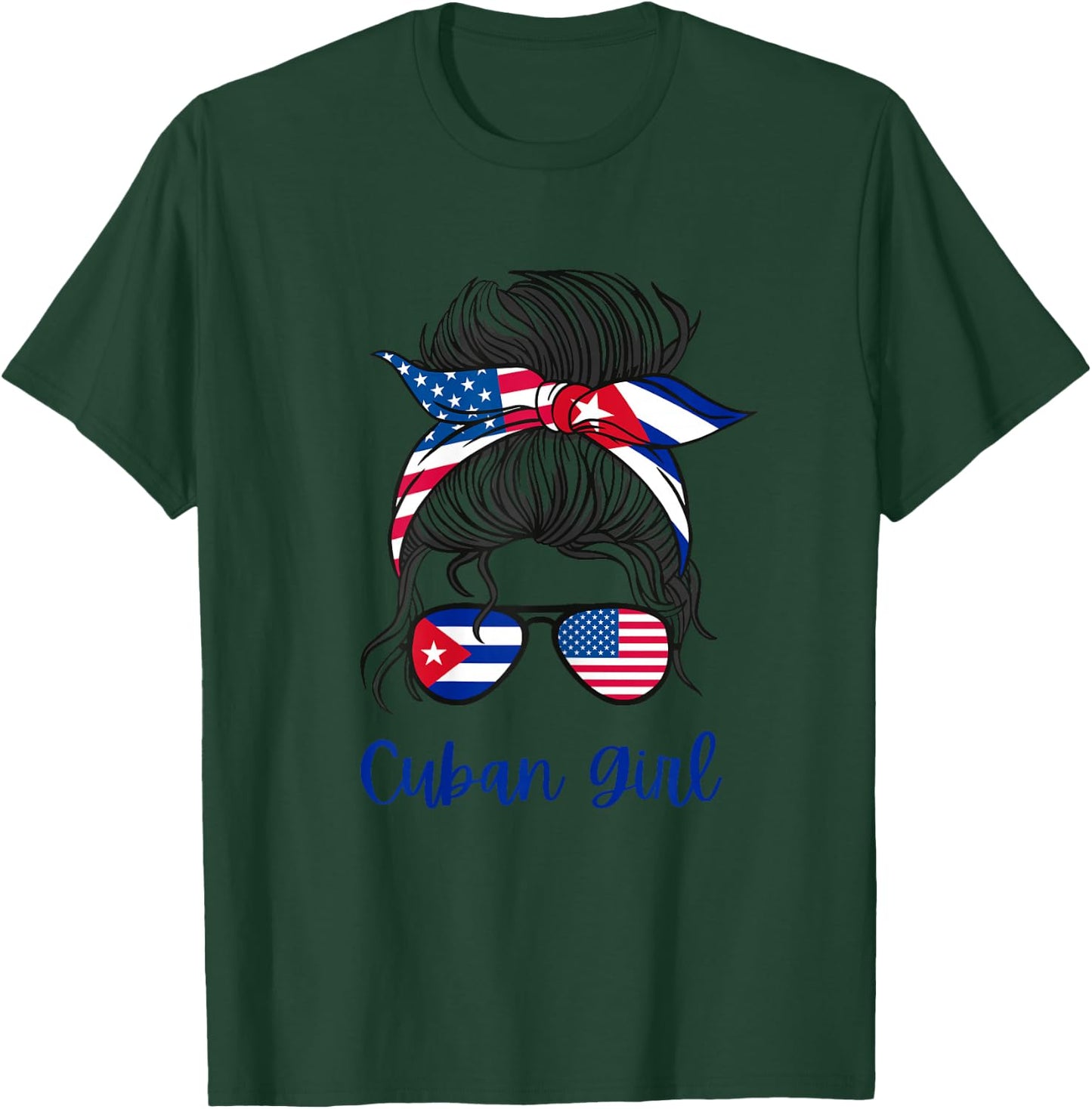 Cuba Girls USA American cuban Girl T-Shirt - T-Shirt | Forest