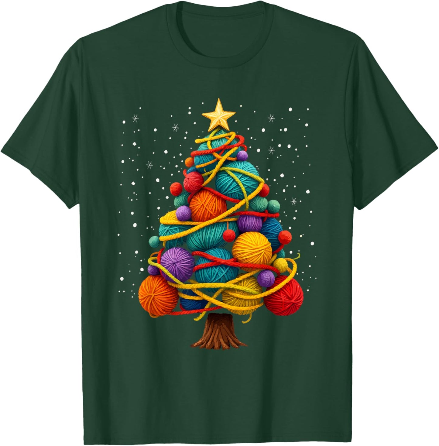 Yarn Christmas Tree Crochet Knitting Quilter Sewing T-Shirt - T-Shirt | Forest