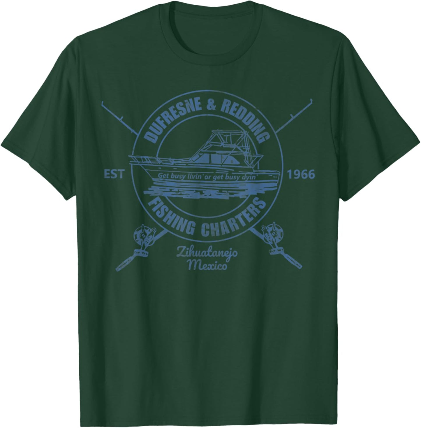 Retro Vintage Dufresne And Redding Fishing Charters Lover T-Shirt - T-Shirt | Forest