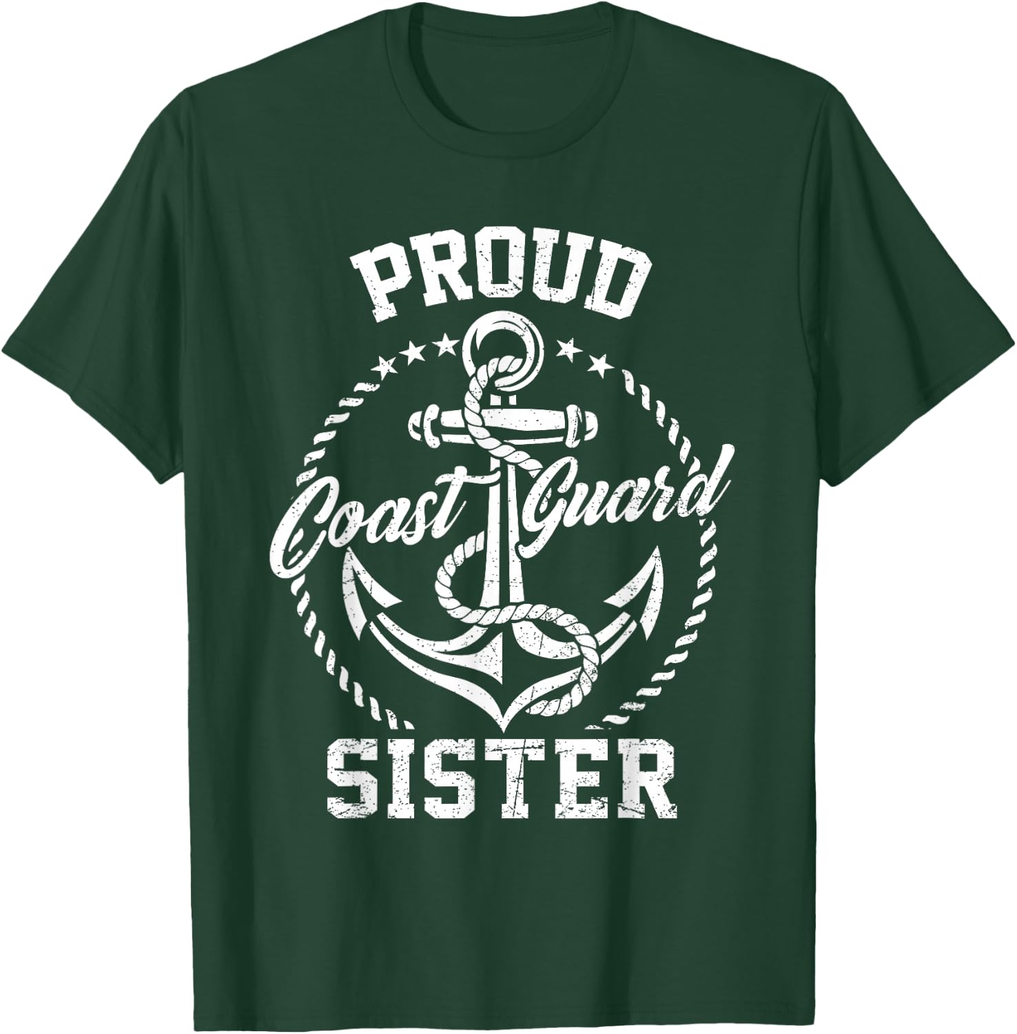 Proud Coast Guard Sister USCG Coastie Family Matching T-Shirt - T-Shirt | Forest
