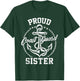 Proud Coast Guard Sister USCG Coastie Family Matching T-Shirt - T-Shirt | Forest