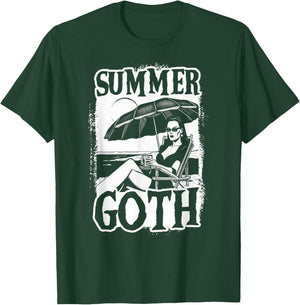 Summer Goth Beach Day Vampire Hiding From The Sun T-Shirt - T-Shirt | Forest